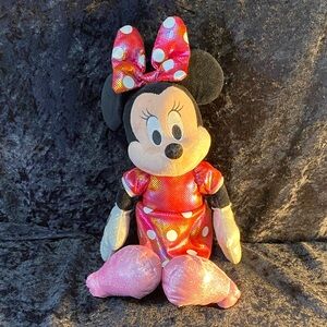 Ty Minnie Mouse Plush in Red Polka Dot Dress with Pink Bow & Shoes